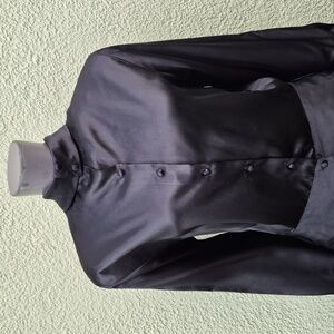 Kelly Harper Petites (Korea) Ladies Vintage Jet Black Adjustable Collar Blouse